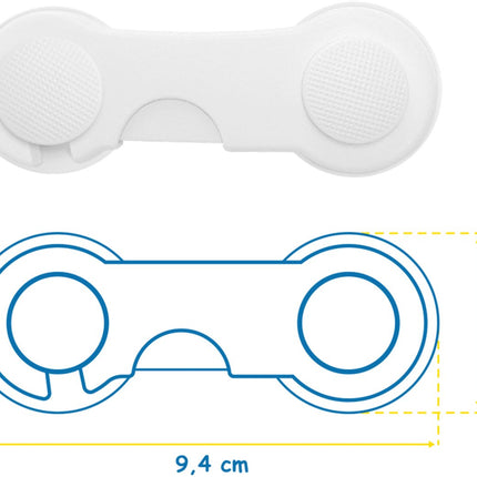 SIPO Meubelbeveiliging Set 10-delig - Kinderveiligheidsslot voor Kasten en Laden - Zelfklevend Wit ABS Plastic - Deur veiligheidsslot