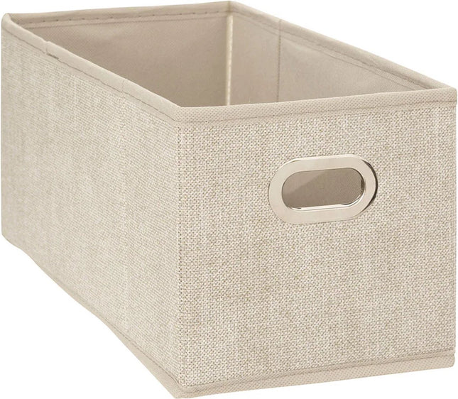 5Five Opbergmand/kastmand - beige - linnen - 7 liter - 31 x 15 x 15 cm - Opbergbox - Vakkenkast manden
