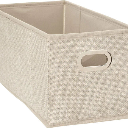 5Five Opbergmand/kastmand - beige - linnen - 14 liter - 31 x 31 x 15 cm - Opbergbox - Vakkenkast manden