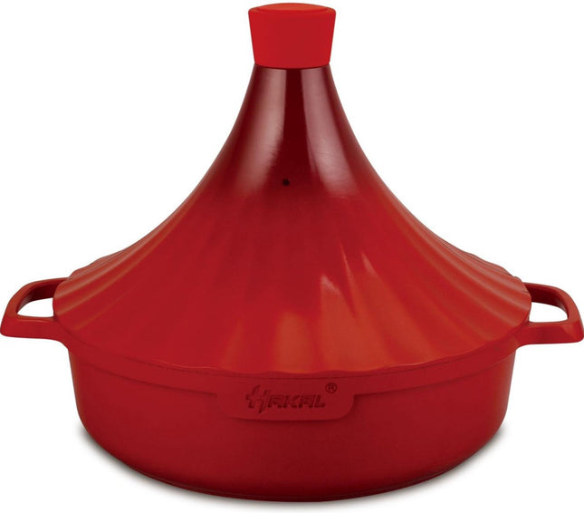 Hakal Tajine van gegoten aluminium | Rood| Alle warmtebronnen| Ø 28cm