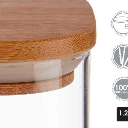 Blik Bruin Transparant Bamboe Borosilicaatglas (1200 ml)