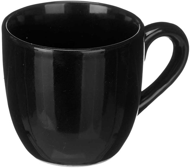 Black Tie Koffiekopjes 150 ml - Set van 6 Espresso Kopjes met Oor - Dikwandig Keramiek - Koffie Mokken - Keramisch