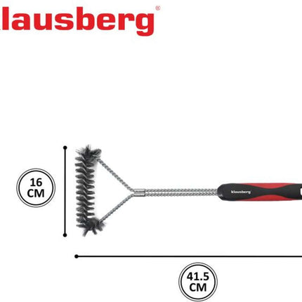 Klausberg KB-7898 Grillborstel - RVS Grill Reinigingsborstel met Stevige Steelborstels en Plastic Handvat - Schoonmaakborstel Barbecue - BBQ Borstel - Geschikt voor alle Barbecues (ook kamado / weber)