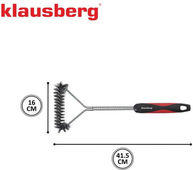 Klausberg KB-7898 Grillborstel - RVS Grill Reinigingsborstel met Stevige Steelborstels en Plastic Handvat - Schoonmaakborstel Barbecue - BBQ Borstel - Geschikt voor alle Barbecues (ook kamado / weber)
