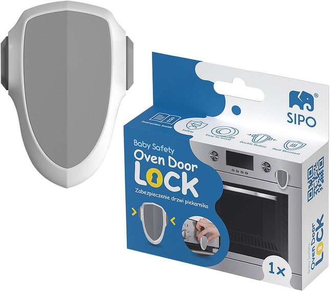 SIPO Ovenslot 9,2x9x2,8 cm - Veiligheidsslot Ovendeur tegen Openen door Kinderen - Eenvoudige Installatie - Slot voor oven - Wit