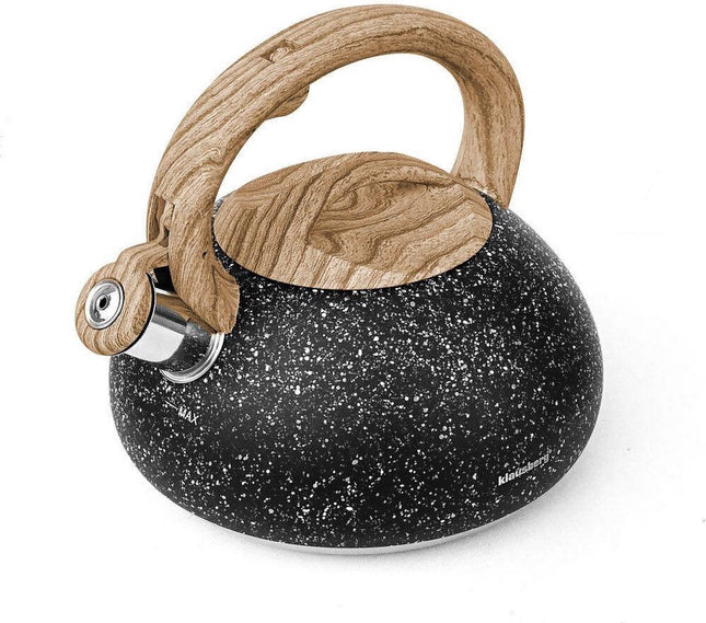 Klausberg 7279 - Fluitketel - zwart - marmer - 2.7 liter