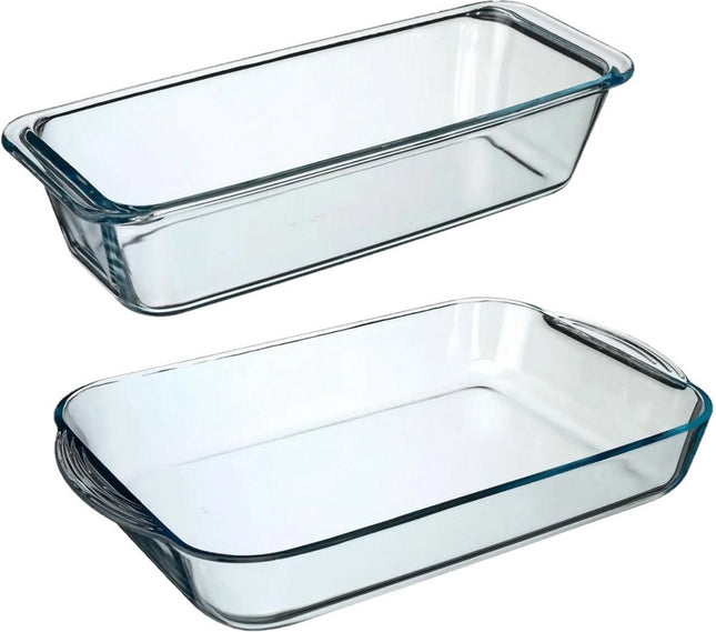 Secret de Gourmet ovenschalen set 2 formaten - Glas - 40 x 25 cm en 31 x 12 cm