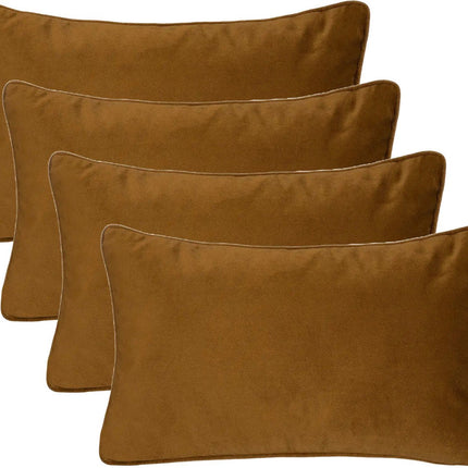 Atmosphera Bank/sierkussens Sophia - 4x stuks - 30 x 50 cm - polyester met rits