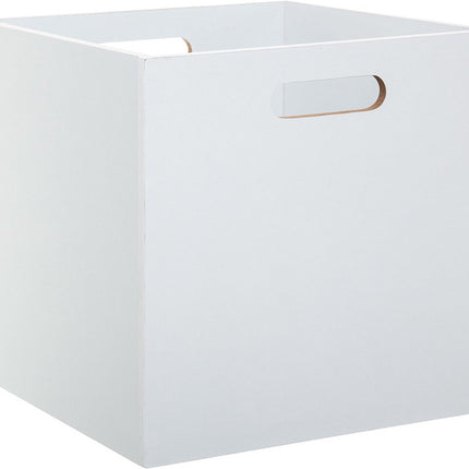 5five Opbergmand/kastmand van hout - wit - 7 Liter - 31 x 15 x 15 cm - Opbergboxen - Vakkenkast manden