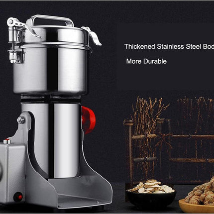 Proka Professionele Kruiden- & Graanmolen – RVS – 700 g – 2500 W – Voor Koffiebonen, Granen, Noten & Specerijen