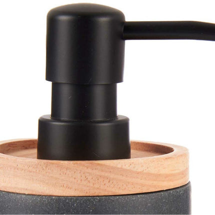 Berilo zeeppompje/dispenser Lotions - mat zwart - polyresin/bamboe - 18 x 8 cm - 300 ml - badkamer/toilet/keuken