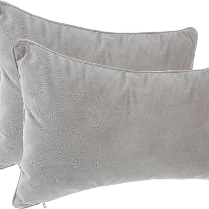 Atmosphera Bank/sierkussens huiskamer Sophia - 2x stuks - 30 x 50 cm - Zilvergrijs - polyester - met rits