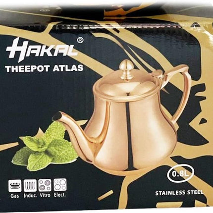 Marokkaanse theepot roestvrij staal - rose goud 0.8 Liter
