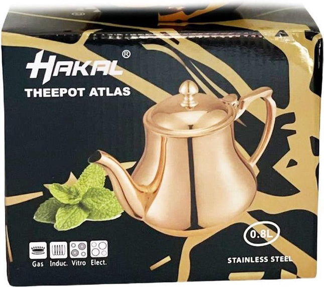Marokkaanse theepot roestvrij staal - rose goud 0.8 Liter