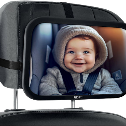 SIPO Autospiegel Baby Observatie Spiegel - Veiligheids Spiegel voor Kinderzitje - Snel Te Monteren - 19x30 cm - 1 Stuk