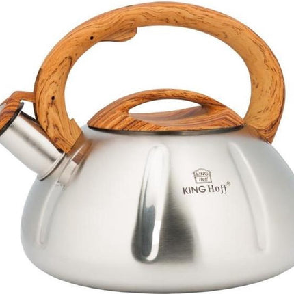 Kinghoff 3291 - Fluitketel - houten handvat- RVS - 3 liter