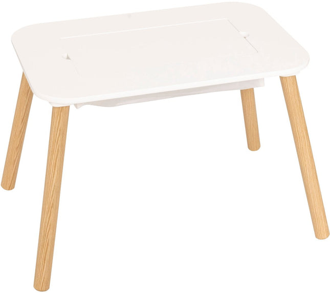 Atmosphera Kids Tekentafel/Kindertafel Buldy omkeerbaar tafelblad om LEGO op te bouwen - 69x47x43cm - Wit