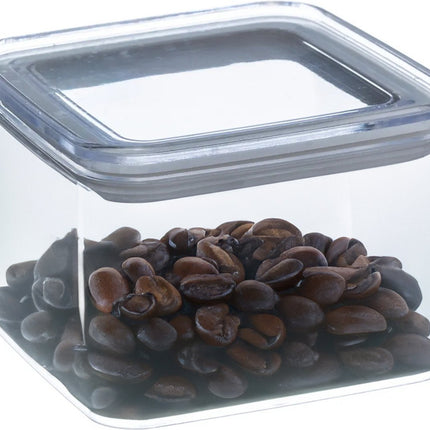 5Five Voorraadpot - keuken/voedsel - kunststof - 500 ml - luchtdichte deksel - transparant - 10 x 10 x 7 cm