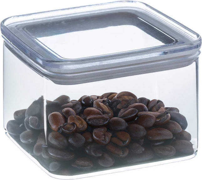 5Five Voorraadpot - keuken/voedsel - kunststof - 500 ml - luchtdichte deksel - transparant - 10 x 10 x 7 cm