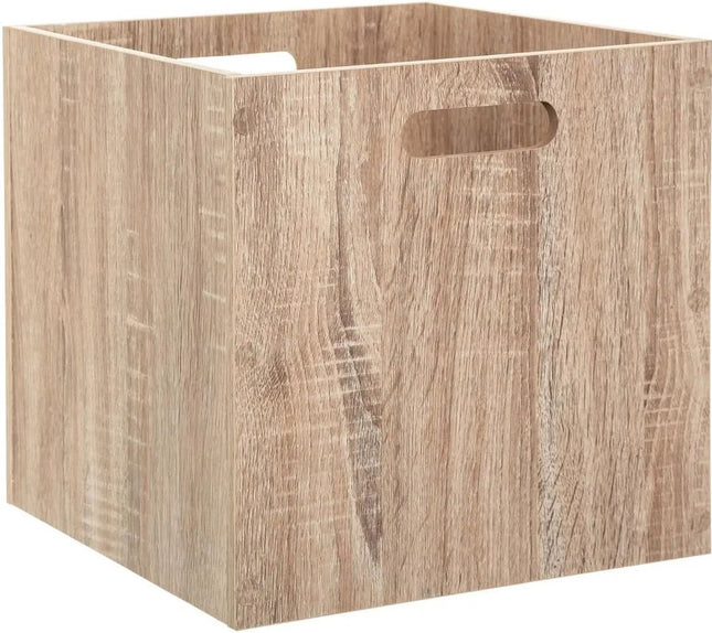 5Five Opbergmand/kastmandje - Naturel - 31 x 31 x 31 cm - 29 liter - Vakkenkast manden - Hout - Opvouwbaar - Kisten