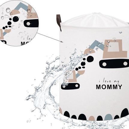 Graafmachine Speelgoedopbergmand - Katoenen Opbergbox met "I Love My Mommy" - Kinderwasmand - 43 Liter - 35x35x45 cm - Speelgoedmand - Sipo