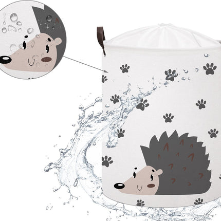 Egel Speelgoedopbergmand - Katoenen Opbergbox met Trekkoord - Wasmand voor Kinderen - 43 Liter - 35x35x45 cm - Sipo - Kledingmand