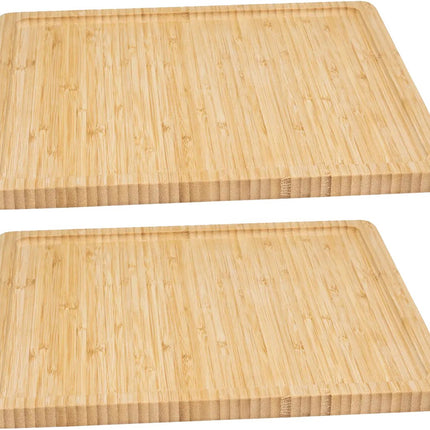 5Five Serveerplankje voor hapjes/fingerfood - 2x - 30 x 30 cm - bamboe hout - borrelplank - tapasplank