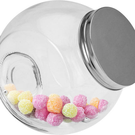 5Five Voorraadpot met deksel - 4x - glas - 16 x 16 cm - 1,5L - snoeppot - voedsel bewaren