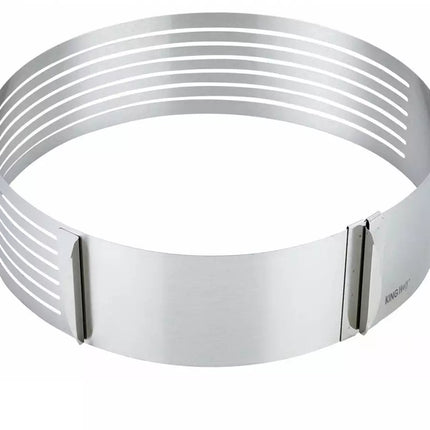 Kinghoff Set van 3 Cake Ringen - Roestvrij Staal - Ø 24-30 cm x 8,5 cm Hoogte - Verstelbare Diameter - Cakevorm - Bakvorm - Verstelbaar