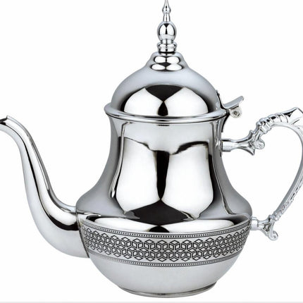 Marokkaanse Theepot RVS – Traditionele Arabische Theepot – 1 Liter