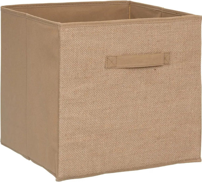 5Five Opbergmand/kastmand - Set van 2x stuks - 29 liter - bruin/naturel jute - 31 x 31 x 31 cm - Opbergboxen - Vakkenkast manden