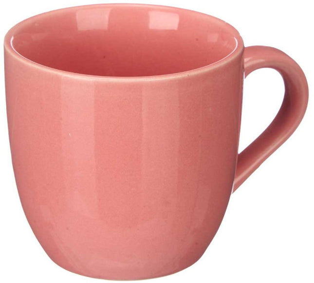 Milk Coffee Cup Pink 210 ml - Set van 6 Roze Koffiekopjes met Oor - Keramiek - Keramische Melkbekers - Mokken - Theemok - Koffiemok - Roze