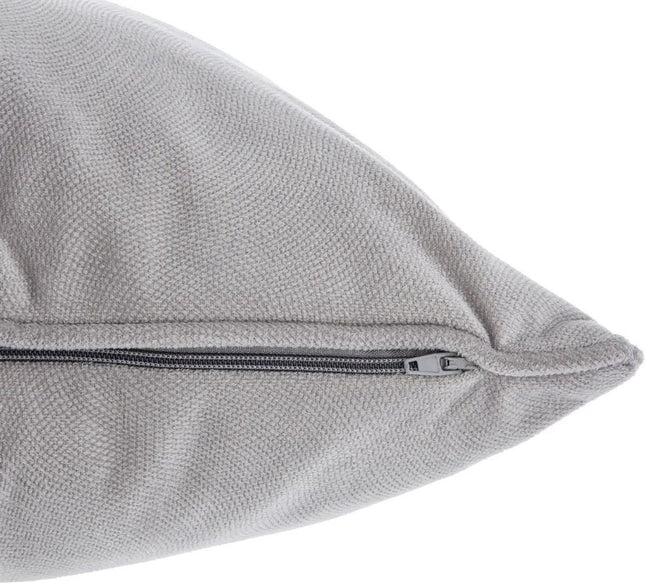 Atmosphera Bank/sierkussens huiskamer Sophia - 30 x 50 cm - Zilvergrijs - polyester - met rits