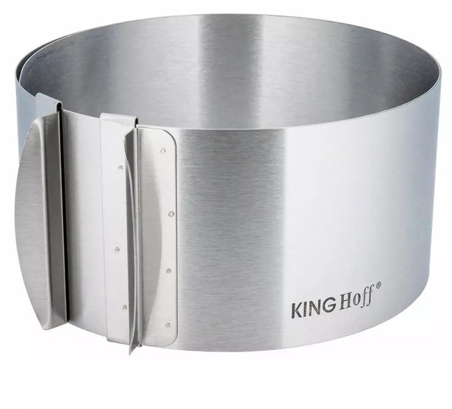Kinghoff Verstelbare Taartring - Roestvrijstalen Taartvorm Ø16-30 cm x 8,5 cm (KH4614) - Uitbreidbaar en Geschikt voor Verschillende Taartformaten
