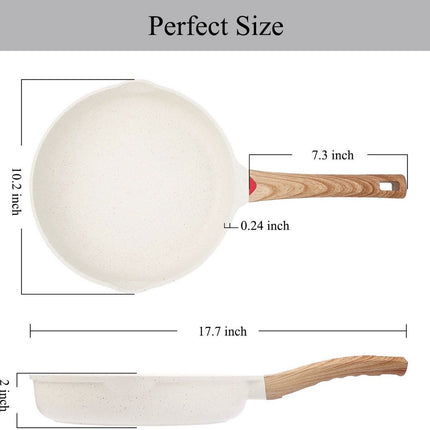 Koekenpan - Wokpan - hapjespan inductie krasbestendig coating - Ivory - PFOA free - 24cm -