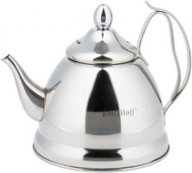 Kinghoff 3761 - Nostalgische theepot - 1 liter - RVS