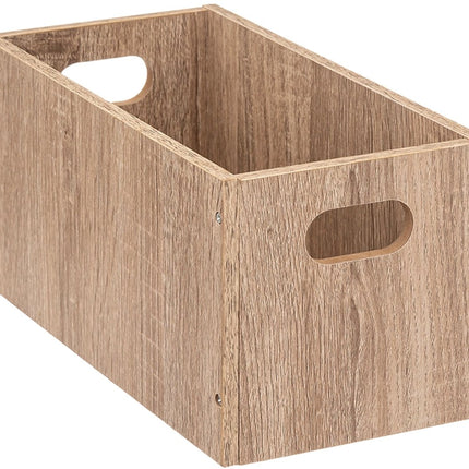 5five Opbergmand/kastmand van hout - lichtbruin - 14 Liter - 31 x 31 x 15 cm - Opbergboxen - Vakkenkast manden