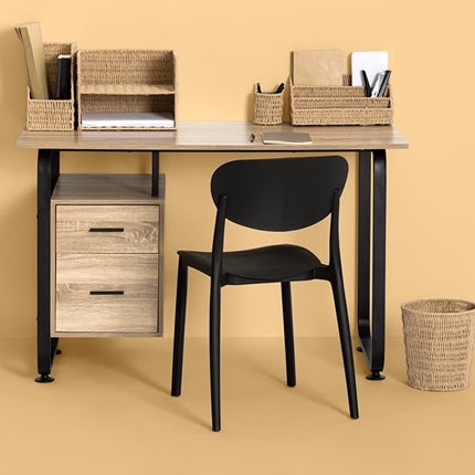 5Five Lectuurbak/documenten opbergbak - naturel koord - metaal/touw - L15 x B26 x H27 cm - Kantoorbenodigdheden - Bureau-accessoires