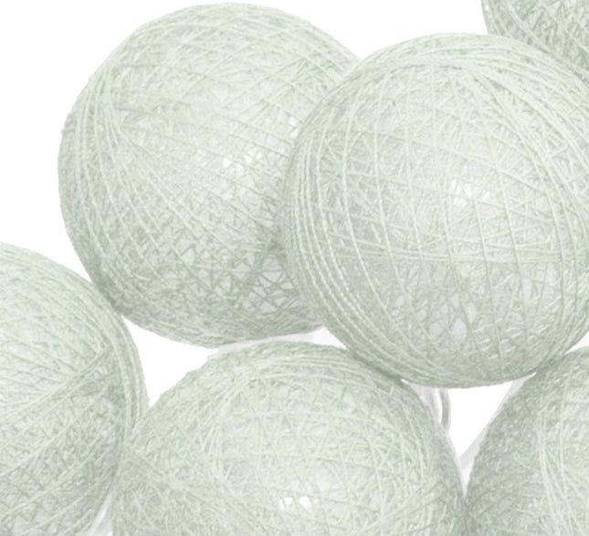 Atmosphera Lichtslinger - 10 verlichte balletjes/bollen - lichtgroen - 165 cm - batterijen