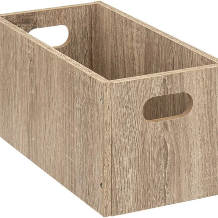 5five Opbergmand/kastmand van hout - lichtbruin - 7 Liter - 31 x 15 x 15 cm - Opbergboxen - Vakkenkast manden