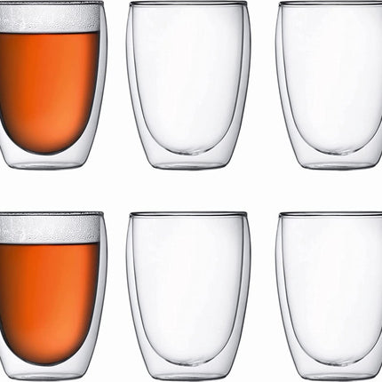 Set van 6 Theeglazen / Koffieglazen Dubbelwandig – Theeglas - Koffieglas - Glazen - 6 x 35cl