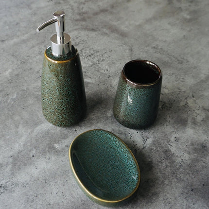 Zeeppomp Green Harmony ▪ Luxe Zeepdispenser ▪ 500ml Soap Dispenser ▪ Groen ▪ Keramiek ▪ Stijlvol Pompje ▪ Modern & Landelijk  ▪ Badkamer - Toilet - Keuken Accesoire ▪ Decoratie
