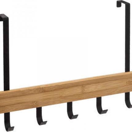 handdoekhouder zwart - metaal -hout