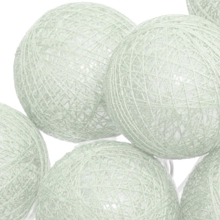 Atmosphera Lichtslinger - 16 verlichte balletjes/bollen 35 mm - lichtgroen - 255 cm - batterijen