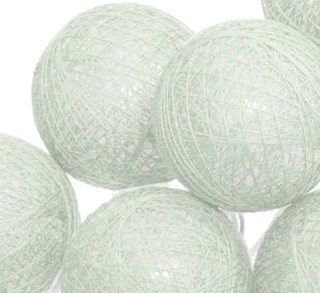 Atmosphera Lichtslinger - 16 verlichte balletjes/bollen 35 mm - lichtgroen - 255 cm - batterijen