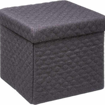 5Five Poef/Hocker/opbergbox - donkergrijs - polyester/mdf - 31 x 31 cm - opvouwbaar