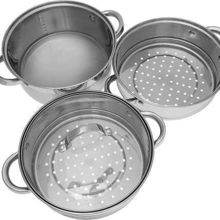 Klausberg 7145 - stoompan - 4 delig - 24cm - rvs - alle warmtebronnen