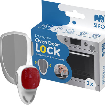SIPO Ovenslot 9,2x9x2,8 cm - Veiligheidsslot Ovendeur tegen Openen door Kinderen - Eenvoudige Installatie - Slot voor oven - Wit