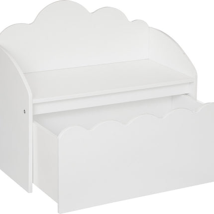 Atmosphera Kids Zoete wolk speelgoedkist / kinderbank - Opberger - Wit