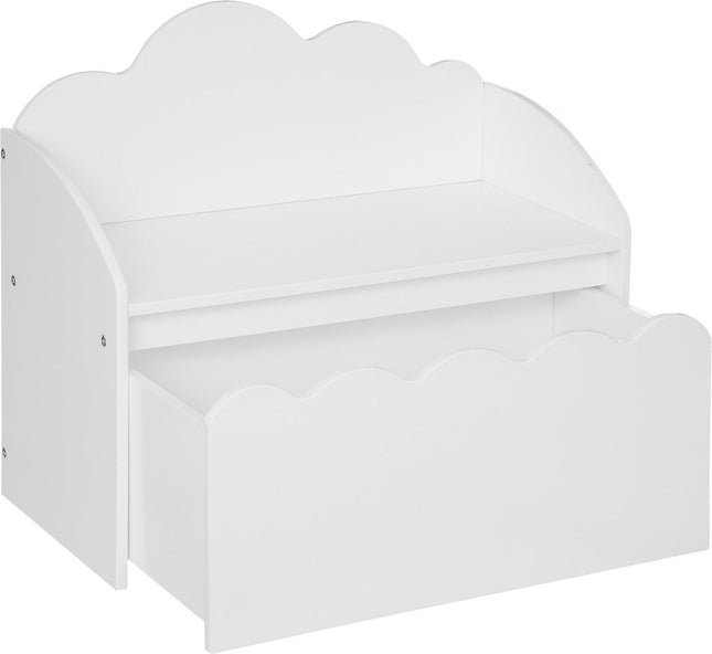 Atmosphera Kids Zoete wolk speelgoedkist / kinderbank - Opberger - Wit